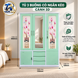 Tủ 3 buồng có ngăn kéo cánh 3D