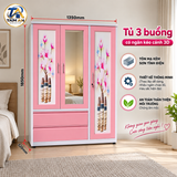 Tủ 3 buồng có ngăn kéo cánh 3D
