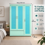 Tủ 3 buồng có ngăn kéo cánh thường