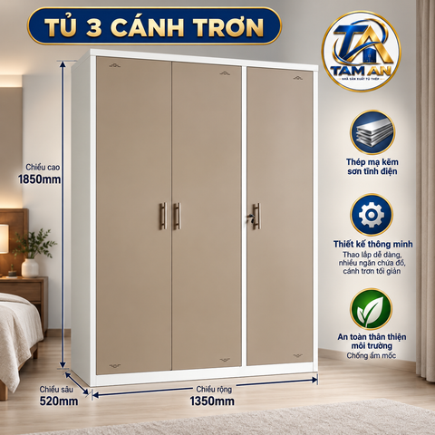 Tủ 3 cánh trơn