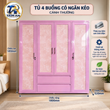 Tủ 4 buồng có ngăn kéo cánh thường