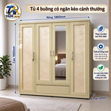 Tủ 4 buồng có ngăn kéo cánh thường