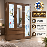 Tủ 3 buồng có ngăn kéo cánh 3D