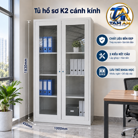 Tủ hồ sơ K2 cánh kính