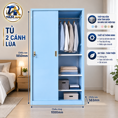 Tủ 2 cánh lùa