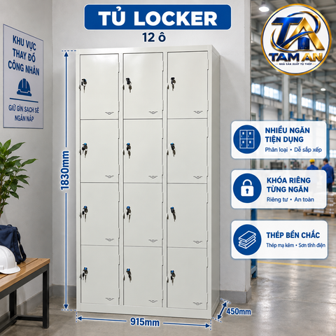 Tủ locker 12 ô