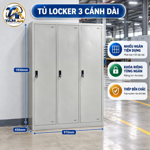 Tủ locker 3 cánh dài