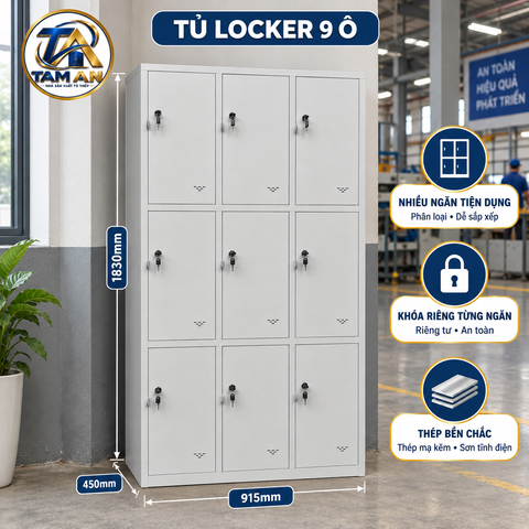 Tủ locker 9 ô