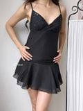  Daphne Black Set ( bộ áo cami kèm chân váy cùng loại màu Đen ) 1998beforethedawn 