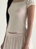  Lindsey Pink Top (áo thun chấm bi hồng ) 