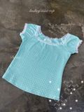  Lindsey Blue Top (áo thun chấm bi xanh ) 