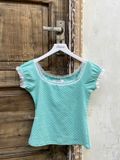  Lindsey Blue Top (áo thun chấm bi xanh ) 