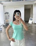  Lindsey Blue Top (áo thun chấm bi xanh ) 