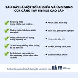 Hộp 100 Chiếc Găng Tay Cao Su Đen Nhám Cao Cấp Siêu Dai Không Bột - Chống Hóa Chất, An Toàn Cho Da.