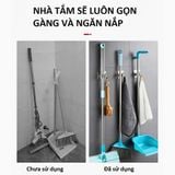 Móc Kẹp Treo Cây Lau Nhà Inox Cao Cấp Có Móc Treo - Kèm Keo Dán Tường Siêu Chắc.