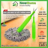 Cây Lau Nhà Tự Vắt Cán Inox Dài 1m2 Xoay 360 Độ, Bộ Chổi Lau Nhà Đa Năng Gọn Nhẹ Lau Nhanh Gọn.