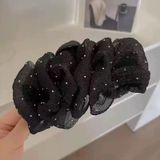 Kẹp Tóc Voan Đa Tầng Kim Tuyến Bling Bling Cỡ Lớn Sang Trọng Phụ Kiện Tóc Đi Tiệc Cho Nữ.