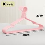 Set 10 Móc Quần Áo Chống Trượt Chất Liệu Thép Bọc Nhựa Cao Cấp Chống Gỉ Sét Cao Cấp Nhiều Màu.