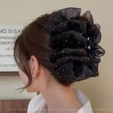 Kẹp Tóc Voan Đa Tầng Kim Tuyến Bling Bling Cỡ Lớn Sang Trọng Phụ Kiện Tóc Đi Tiệc Cho Nữ.