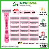 Bộ Dao Cạo Nữ Kèm 6 Đầu Lưỡi Thay Thế - Lưỡi Dao Đa Tầng 6 Lớp Cùng Dải Gel Bôi Trơn Cạo Siêu Sạch.