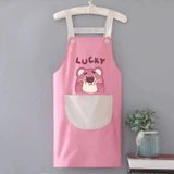 Tạp Dề Nấu Ăn Hình Gấu Dâu - Chống Thấm Nước, Dễ Lau Chùi, Nhanh Khô.