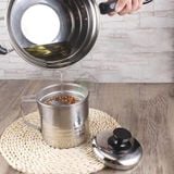 Ca Lọc Dầu Inox Cao Cấp 1.3L, Lọc Cặn và Bảo Quản Dầu Thừa Tiện Lợi.