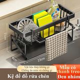 Kệ Để Đồ Rửa Chén Cao Cấp Có Khay Hứng Nước Nghiêng Tiện Lợi, Loại Dày Sơn Tĩnh Điện.