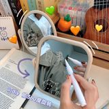 Gương Trang Điểm Lúa Mạch Xoay 360 Độ Để Bàn - Gương Soi Di Động Mini Hai Mặt.