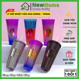 Ly Giữ Nhiệt Kim Cương 700ml Kèm Ống Hút Cao Cấp - Giữ Nhiệt Lâu.