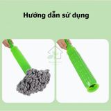 Cây Lau Nhà Tự Vắt Cán Inox Dài 1m2 Xoay 360 Độ, Bộ Chổi Lau Nhà Đa Năng Gọn Nhẹ Lau Nhanh Gọn.