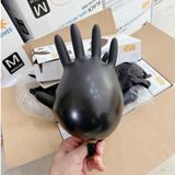 Hộp 100 Chiếc Găng Tay Cao Su Đen Nhám Cao Cấp Siêu Dai Không Bột - Chống Hóa Chất, An Toàn Cho Da.