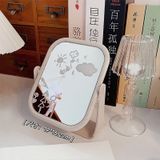 Gương Trang Điểm Lúa Mạch Xoay 360 Độ Để Bàn - Gương Soi Di Động Mini Hai Mặt.