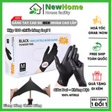 Hộp 100 Chiếc Găng Tay Cao Su Đen Nhám Cao Cấp Siêu Dai Không Bột - Chống Hóa Chất, An Toàn Cho Da.
