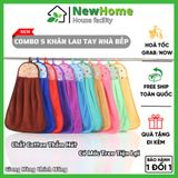 Combo 5 Khăn Lau Tay Nhà Bếp Chất Liệu Cotton Thấm Hút Tốt - Có Quai Treo Tiện Lợi.