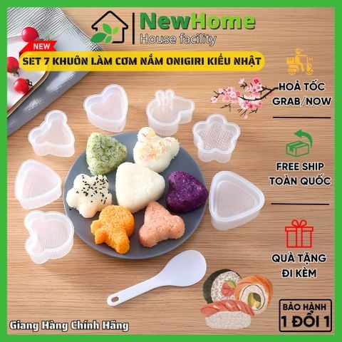 Khuôn Làm Cơm Nắm Onigiri Kiểu Nhật Cho Bé Set 7 Món Mẫu Mới.