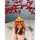 Hũ Đựng Muối Gạo Thần Tài Cầu May Mắn, Tài Lộc - Trang Trí Bàn Thờ, Bàn Làm Việc, Tết Nguyên Đán.