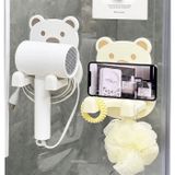 Giá Treo Máy Sấy Tóc Hình Gấu, Giá Đỡ Điện Thoại Dán Tường Phòng Tắm Không Cần Đục Lỗ Tiện Lợi.