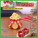 Hũ Đựng Muối Gạo Thần Tài Cầu May Mắn, Tài Lộc - Trang Trí Bàn Thờ, Bàn Làm Việc, Tết Nguyên Đán.