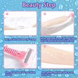 Bộ Dao Cạo Nữ Kèm 6 Đầu Lưỡi Thay Thế - Lưỡi Dao Đa Tầng 6 Lớp Cùng Dải Gel Bôi Trơn Cạo Siêu Sạch.