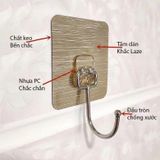 Combo 10 Móc Dán Tường Inox Chịu Lực Có Keo Dán Siêu Chắc Chắn Chịu Tải Trọng Lên Đến 10kg.