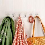 Vỉ 6 Móc Treo Dán Tường Nhà Tắm Siêu Dính Dùng Treo Đồ, Quần Áo, Khăn, Đồ Dùng Nhà Bếp.