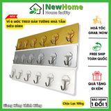 Vỉ 6 Móc Treo Dán Tường Nhà Tắm Siêu Dính Dùng Treo Đồ, Quần Áo, Khăn, Đồ Dùng Nhà Bếp.