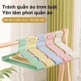 Set 10 Móc Quần Áo Chống Trượt Chất Liệu Thép Bọc Nhựa Cao Cấp Chống Gỉ Sét Cao Cấp Nhiều Màu.