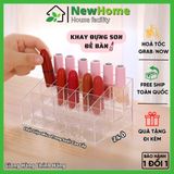 Khay Đựng Son 24 Ô Bằng Mica Trong Suốt - Kệ Đựng, Bảo Quản Son Ngăn Nắp Cho Bàn Trang Điểm.