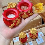Hũ Đựng Muối Gạo Thần Tài Cầu May Mắn, Tài Lộc - Trang Trí Bàn Thờ, Bàn Làm Việc, Tết Nguyên Đán.