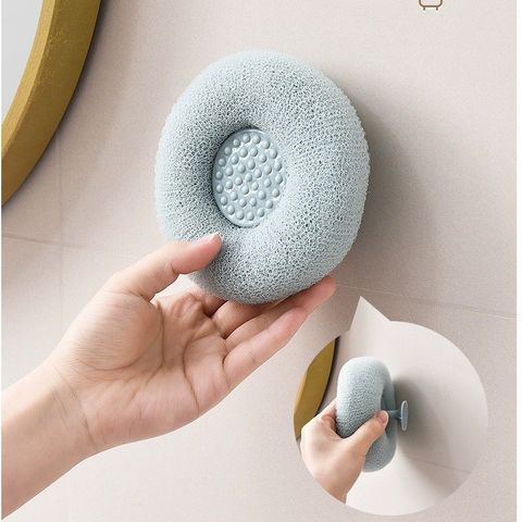 Bông Tắm Xơ Lưới Siêu Tạo Bọt Tẩy Tế Bào Chết Có Kẹp Ngón Tay - Hít Tường Tiện Lợi.