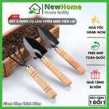 Bộ 3 Dụng Cụ Làm Vườn Mini Tiện Lợi - Xẻng, Cào, Bay Chăm Sóc Cây Cảnh Tại Nhà.