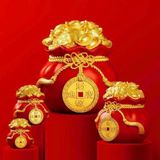 Hũ Đựng Muối Gạo Thần Tài Cầu May Mắn, Tài Lộc - Trang Trí Bàn Thờ, Bàn Làm Việc, Tết Nguyên Đán.