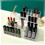 Khay Đựng Son 24 Ô Bằng Mica Trong Suốt - Kệ Đựng, Bảo Quản Son Ngăn Nắp Cho Bàn Trang Điểm.