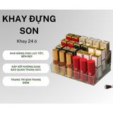 Khay Đựng Son 24 Ô Bằng Mica Trong Suốt - Kệ Đựng, Bảo Quản Son Ngăn Nắp Cho Bàn Trang Điểm.